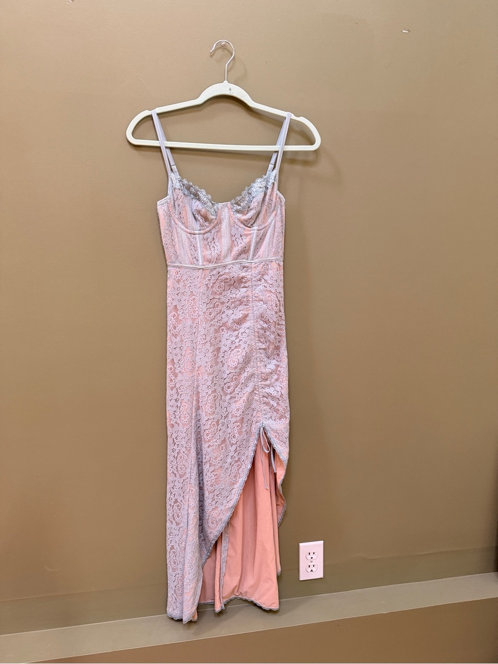 Urban Outfitters Lace Midi Corset Dress with Slit